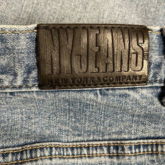 Vintage NEW YORK JEANS Ladies Light Wash Button Zip Denim Jeans Size 16 Bootcut - Picture 8 of 10